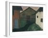 Village Houses, 1928 glue paint on burlap fabric-Otto Muller or Mueller-Framed Giclee Print