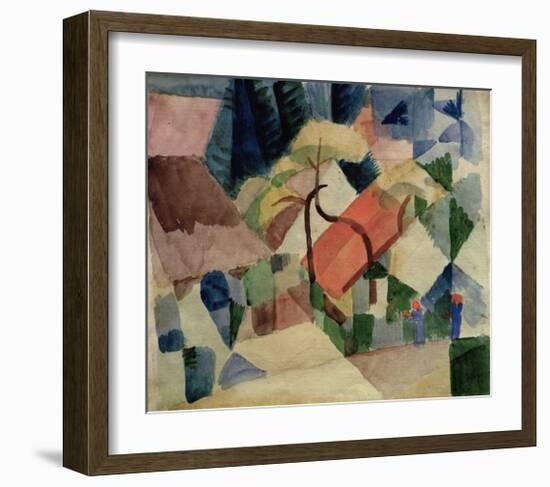 Village Houses with Gardens-Auguste Macke-Framed Giclee Print