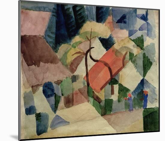 Village Houses with Gardens-Auguste Macke-Mounted Giclee Print