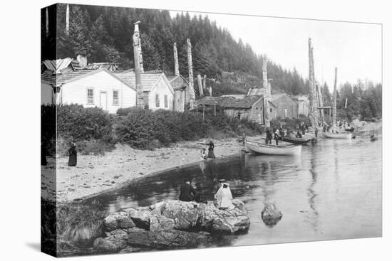 Village in Alaska, circa 1900-null-Stretched Canvas