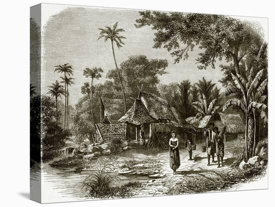 Village in Java-English-Stretched Canvas