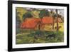 Village in Tahiti-Paul Gauguin-Framed Giclee Print