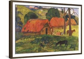 Village in Tahiti-Paul Gauguin-Framed Giclee Print