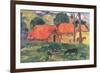 Village in Tahiti-Paul Gauguin-Framed Premium Giclee Print