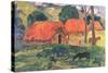 Village in Tahiti-Paul Gauguin-Stretched Canvas