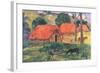 Village in Tahiti-Paul Gauguin-Framed Art Print