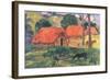 Village in Tahiti-Paul Gauguin-Framed Art Print