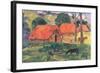 Village in Tahiti-Paul Gauguin-Framed Art Print