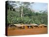 Village in the Jungle, Northern Area, Congo, Africa-David Poole-Stretched Canvas