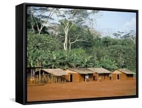 Village in the Jungle, Northern Area, Congo, Africa-David Poole-Framed Stretched Canvas