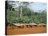 Village in the Jungle, Northern Area, Congo, Africa-David Poole-Stretched Canvas
