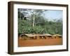 Village in the Jungle, Northern Area, Congo, Africa-David Poole-Framed Photographic Print