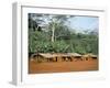 Village in the Jungle, Northern Area, Congo, Africa-David Poole-Framed Photographic Print