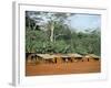 Village in the Jungle, Northern Area, Congo, Africa-David Poole-Framed Photographic Print