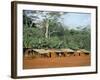 Village in the Jungle, Northern Area, Congo, Africa-David Poole-Framed Photographic Print