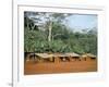 Village in the Jungle, Northern Area, Congo, Africa-David Poole-Framed Photographic Print