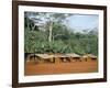 Village in the Jungle, Northern Area, Congo, Africa-David Poole-Framed Photographic Print