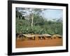 Village in the Jungle, Northern Area, Congo, Africa-David Poole-Framed Photographic Print