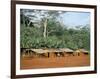 Village in the Jungle, Northern Area, Congo, Africa-David Poole-Framed Photographic Print