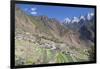 Village in Tiger Leaping Gorge and Jade Dragon Snow Mountain (Yulong Xueshan), Yunnan, China-Ian Trower-Framed Photographic Print