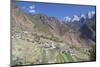 Village in Tiger Leaping Gorge and Jade Dragon Snow Mountain (Yulong Xueshan), Yunnan, China-Ian Trower-Mounted Photographic Print