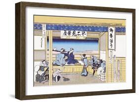 Village Inn Facing Mount Fuji-Katsushika Hokusai-Framed Art Print