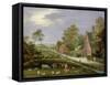 Village Landscape-Pieter Gysels-Framed Stretched Canvas