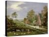 Village Landscape-Pieter Gysels-Stretched Canvas