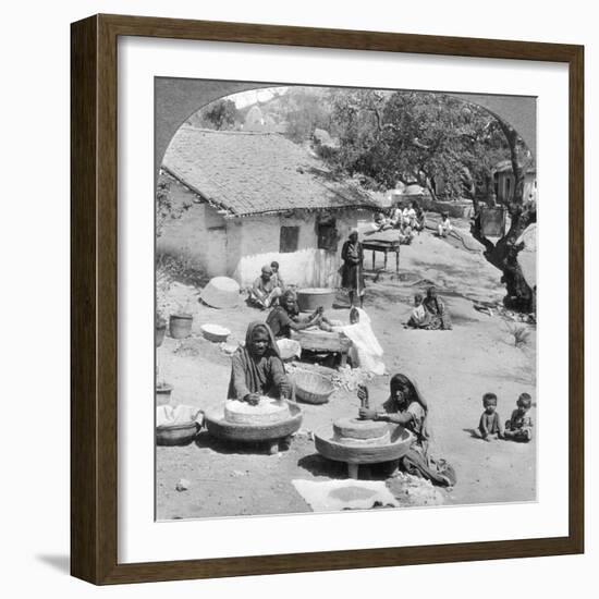 Village Life, India, 1900s-Underwood & Underwood-Framed Giclee Print