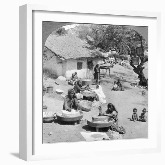 Village Life, India, 1900s-Underwood & Underwood-Framed Giclee Print