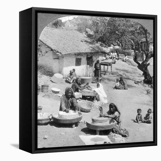 Village Life, India, 1900s-Underwood & Underwood-Framed Stretched Canvas