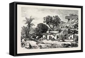 Village Near Assouan, Egypt, 1879-null-Framed Stretched Canvas