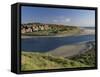 Village of Alnmouth with River Aln Flowing into the North Sea, Near Alnwick, England-Lee Frost-Framed Stretched Canvas