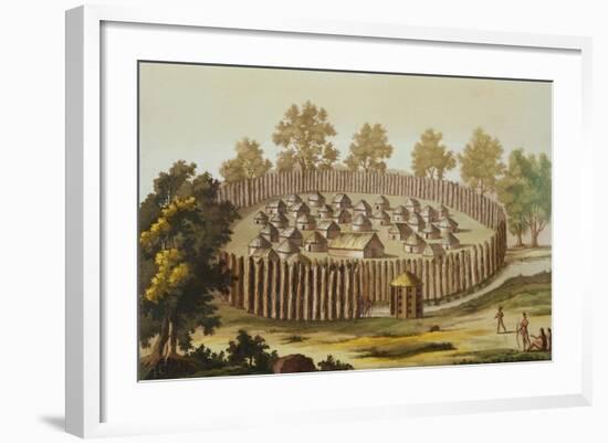 Village of an Indigenous Tribe in Florida-John White-Framed Giclee Print