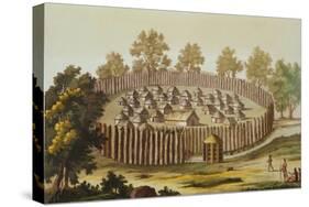 Village of an Indigenous Tribe in Florida-John White-Stretched Canvas