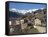Village of Anyos with the Arcalis Mountains Beyond in Andorra, Europe-Harding Robert-Framed Stretched Canvas