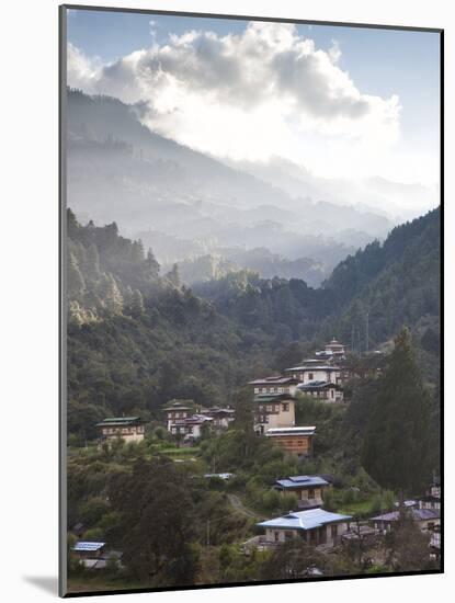 Village of Chendebji Set Among Forested Hills Between the Towns of Wangdue Phodrang and Trongsa, Bh-Lee Frost-Mounted Photographic Print