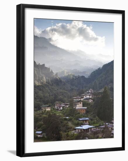 Village of Chendebji Set Among Forested Hills Between the Towns of Wangdue Phodrang and Trongsa, Bh-Lee Frost-Framed Photographic Print