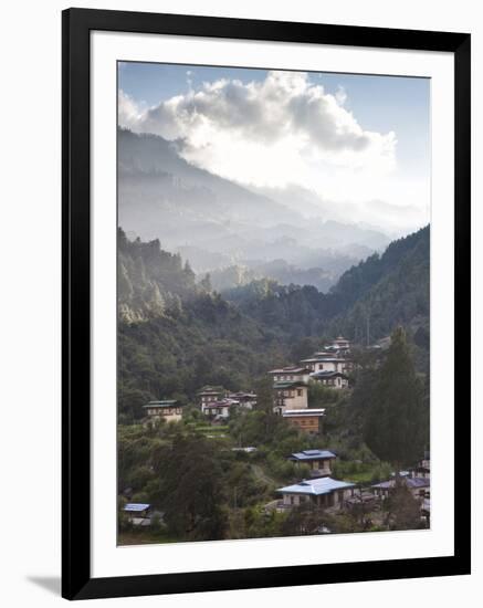 Village of Chendebji Set Among Forested Hills Between the Towns of Wangdue Phodrang and Trongsa, Bh-Lee Frost-Framed Photographic Print