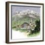 Village of Cortina Below Mount Tofana in the Dolomites, Italian Alps, 1800s-null-Framed Giclee Print