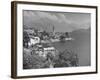 Village of Cremia on Lake Como Agianst Background of the Italian Alps-null-Framed Photographic Print