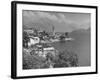 Village of Cremia on Lake Como Agianst Background of the Italian Alps-null-Framed Photographic Print