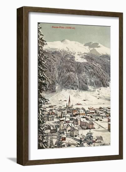 Village of Davos, Switzerland-null-Framed Art Print