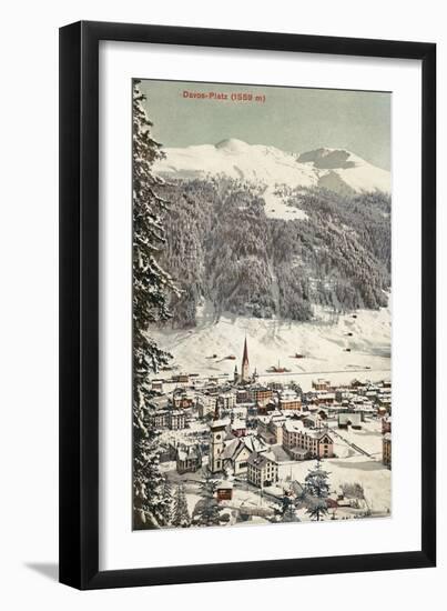 Village of Davos, Switzerland-null-Framed Art Print