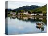 Village of Dornie with Reflections and Boat, Western Highlands, Scotland-Bill Bachmann-Stretched Canvas