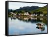 Village of Dornie with Reflections and Boat, Western Highlands, Scotland-Bill Bachmann-Framed Stretched Canvas