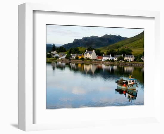 Village of Dornie with Reflections and Boat, Western Highlands, Scotland-Bill Bachmann-Framed Photographic Print