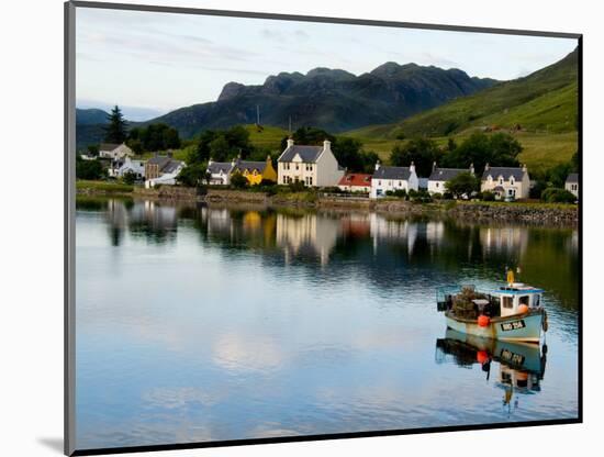 Village of Dornie with Reflections and Boat, Western Highlands, Scotland-Bill Bachmann-Mounted Photographic Print