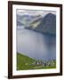 Village of Funningur, Leiriksfjordur and the island Kalsoy, Denmark-Martin Zwick-Framed Photographic Print