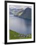 Village of Funningur, Leiriksfjordur and the island Kalsoy, Denmark-Martin Zwick-Framed Photographic Print